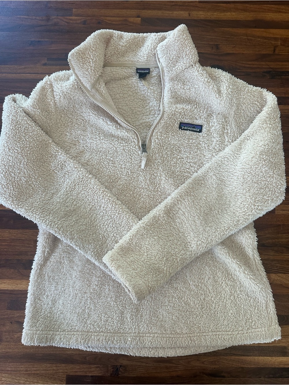 Patagonia Cream Sherpa Half-Zip Turtleneck Pullover